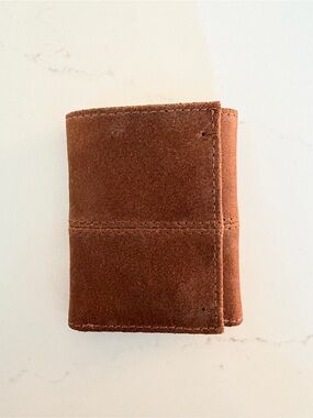 Brown Suede Men’s Trifold Wallet - Unbranded